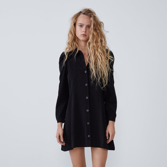 long balloon sleeve dress zara